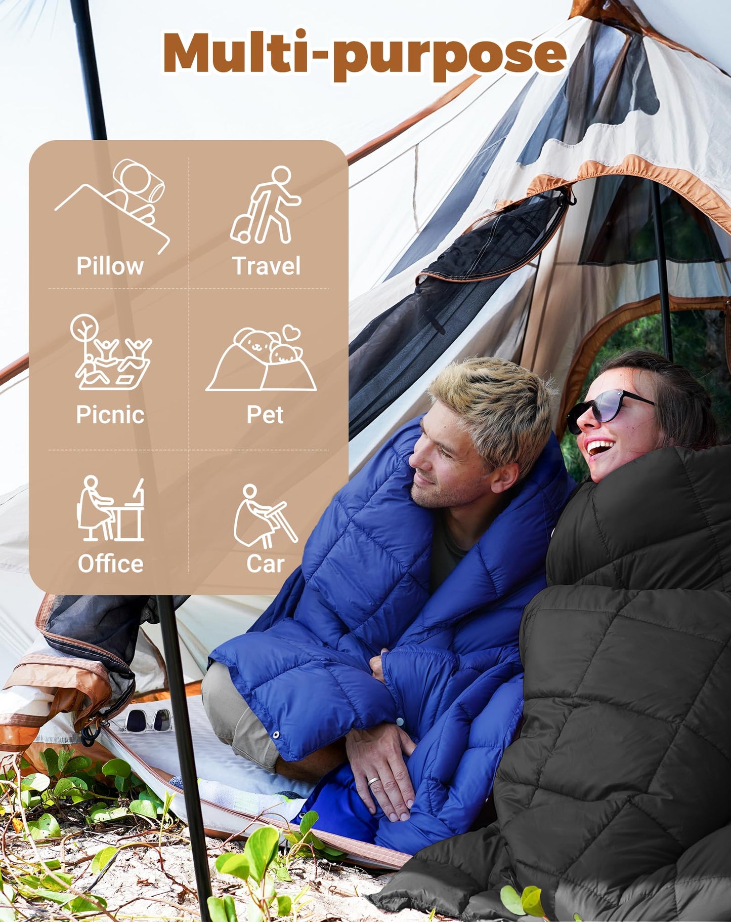 KingCamp Camping Blanket Thermal Ultralight Multifunctional Warm Travel Outdoor Blanket
