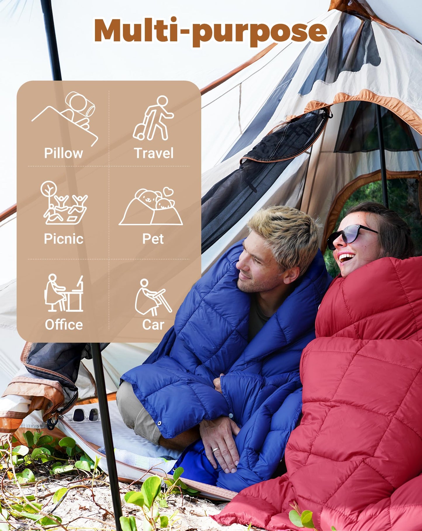 KingCamp Camping Blanket Thermal Ultralight Multifunctional Warm Travel Outdoor Blanket