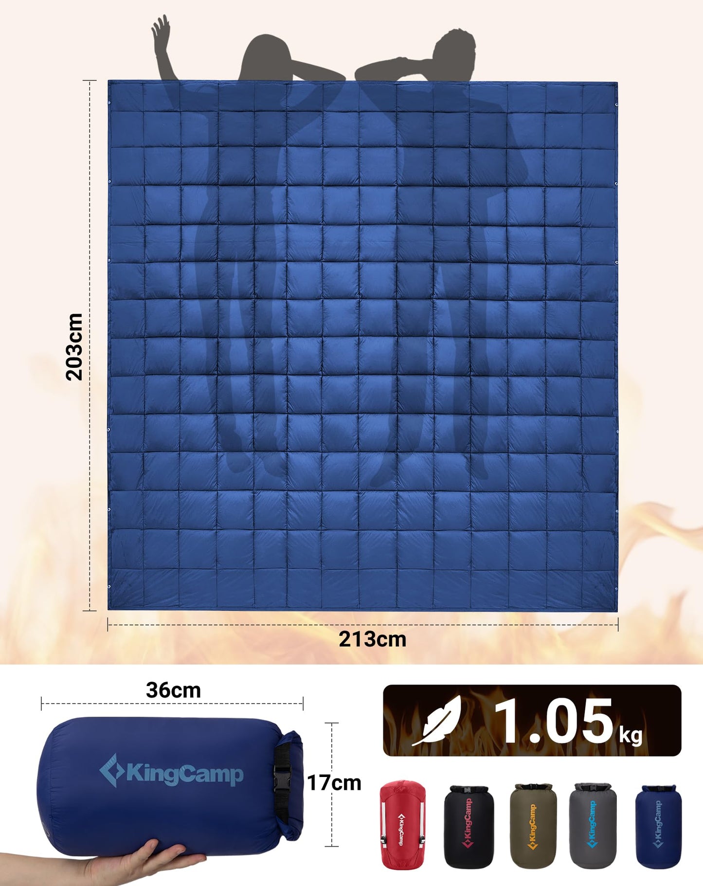 KingCamp Camping Blanket Thermal Ultralight Multifunctional Warm Travel Outdoor Blanket