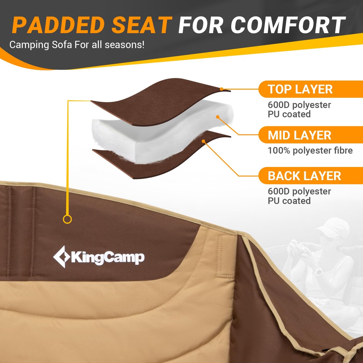 KingCamp Canna C30 3-person Family Sofa Chair