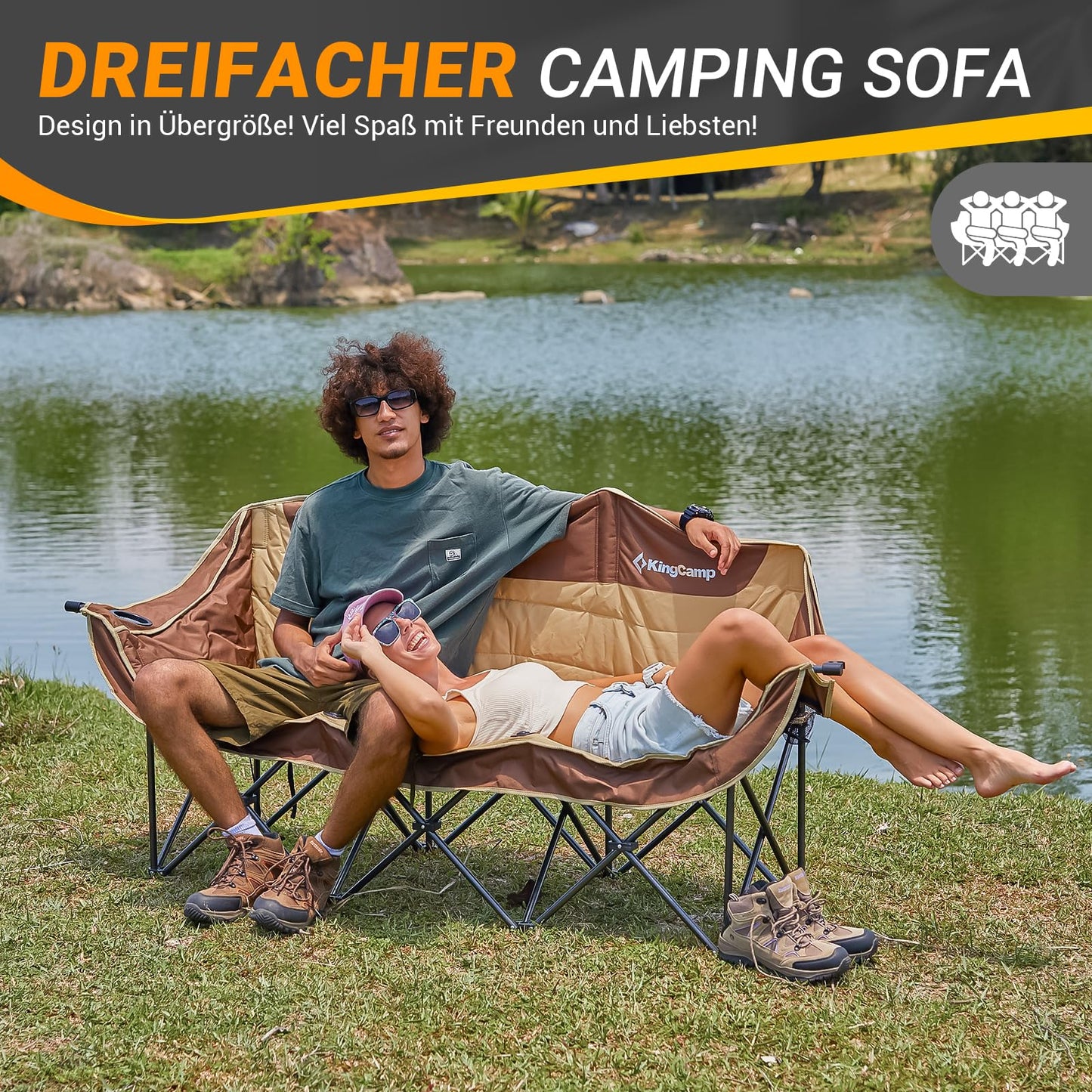 KingCamp Canna C30 3-person Family Sofa Chair