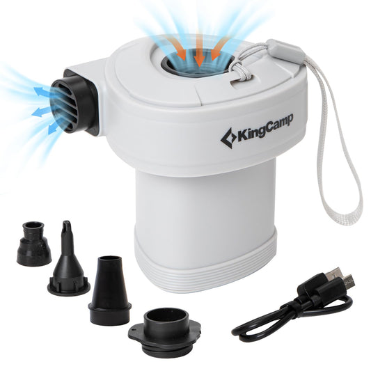 KingCamp Quick-Fill Electric Air Pump with 4 Nozzles