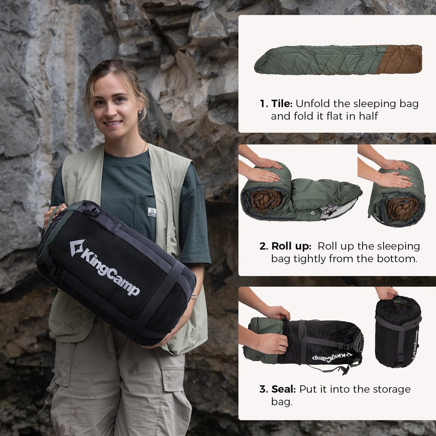 KingCamp RADAR 250 Sleeping Bag-Envelope With Hood