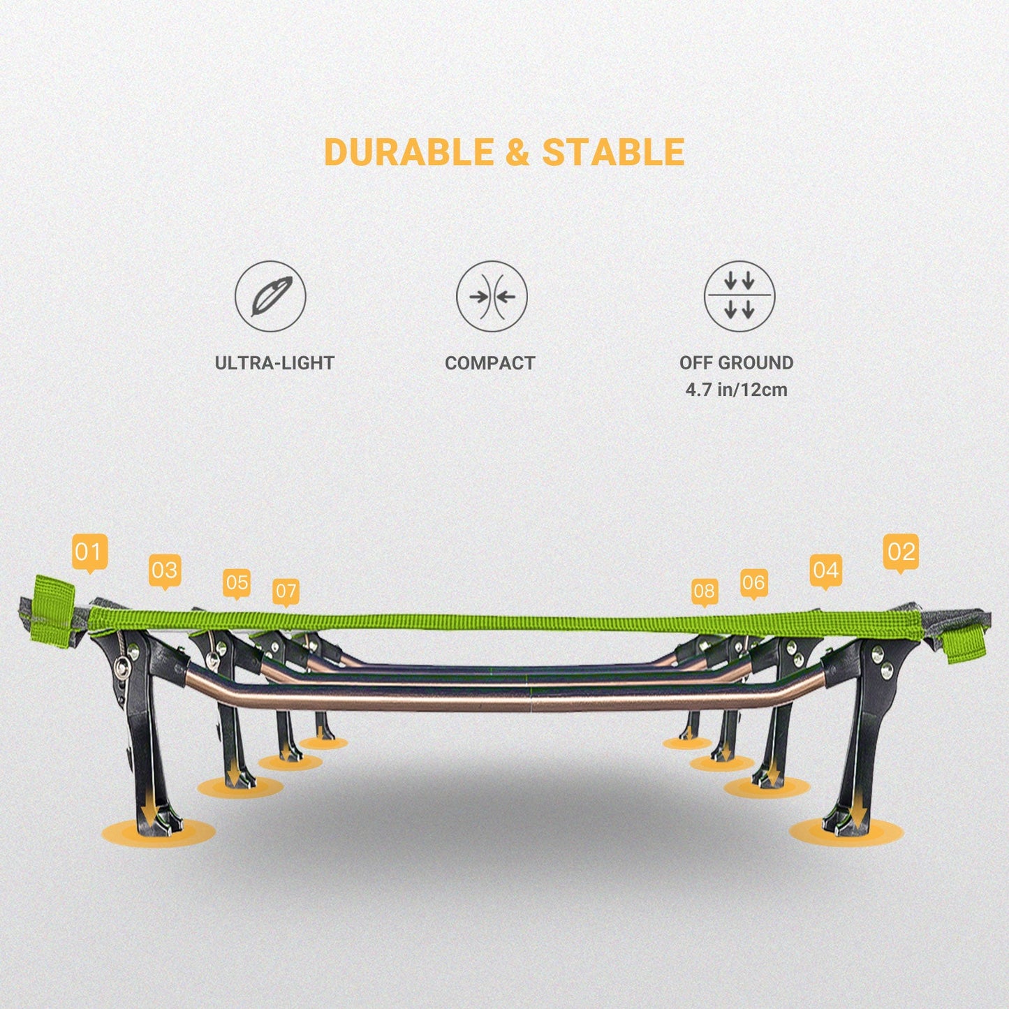 Kingcamp Ultralight Folding Camping Cot | ADI Compasso d'Oro Award 2017