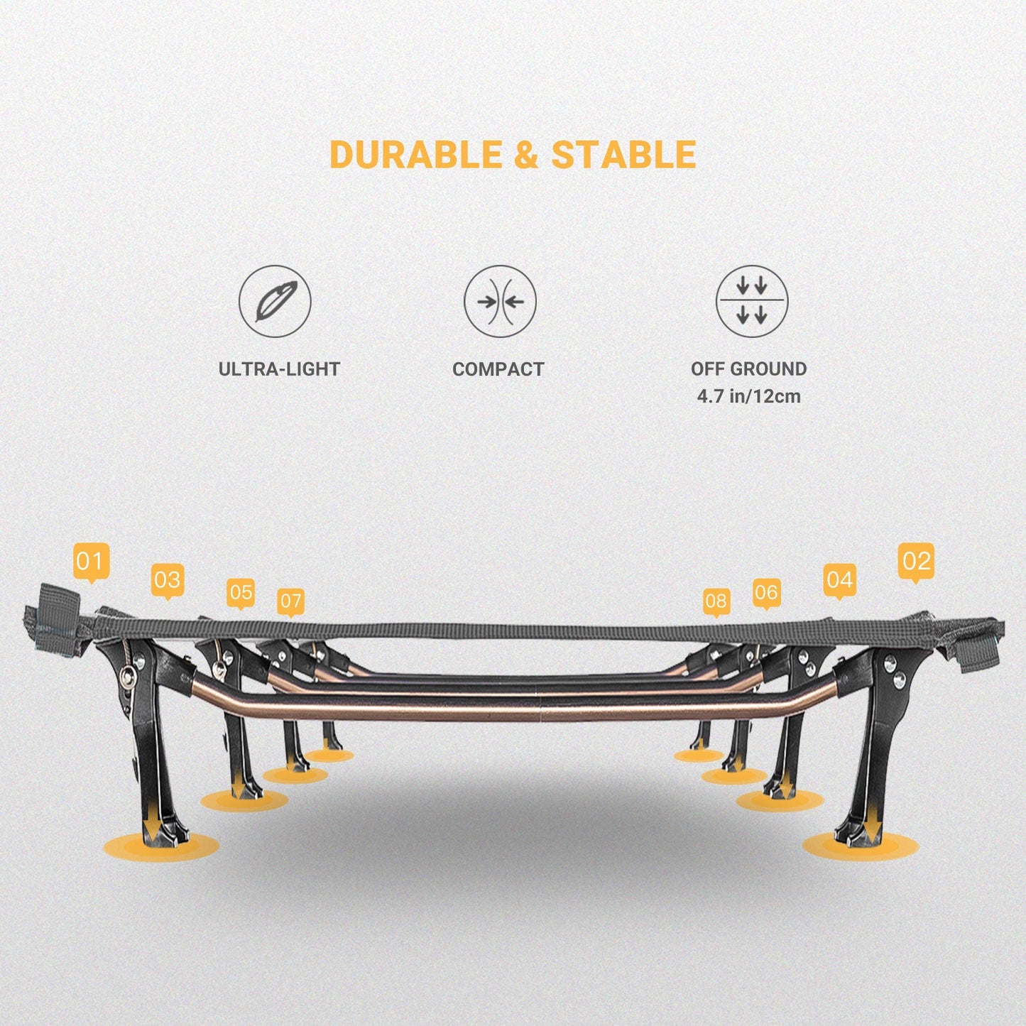 Kingcamp Ultralight Folding Camping Cot | ADI Compasso d'Oro Award 2017