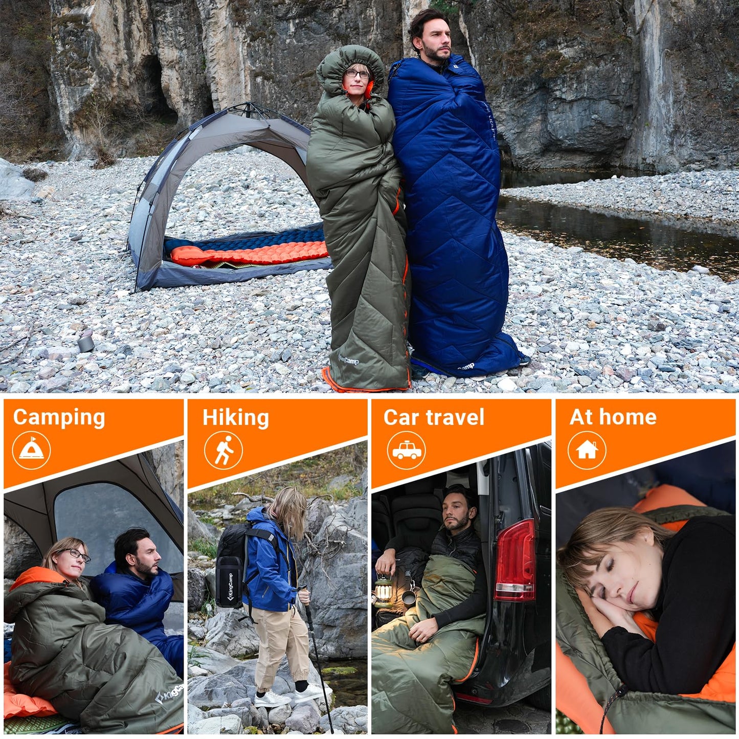KingCamp HURON 250 Hooded Rectangular Sleeping Bag