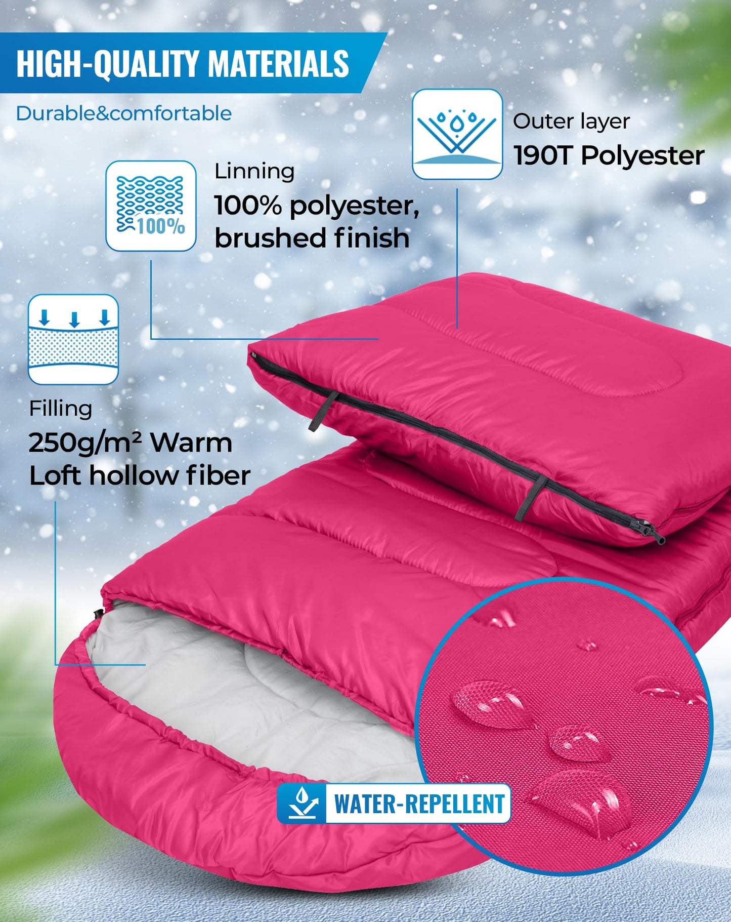 KingCamp Joinable 3 Season Envelope Sleeping Bag
