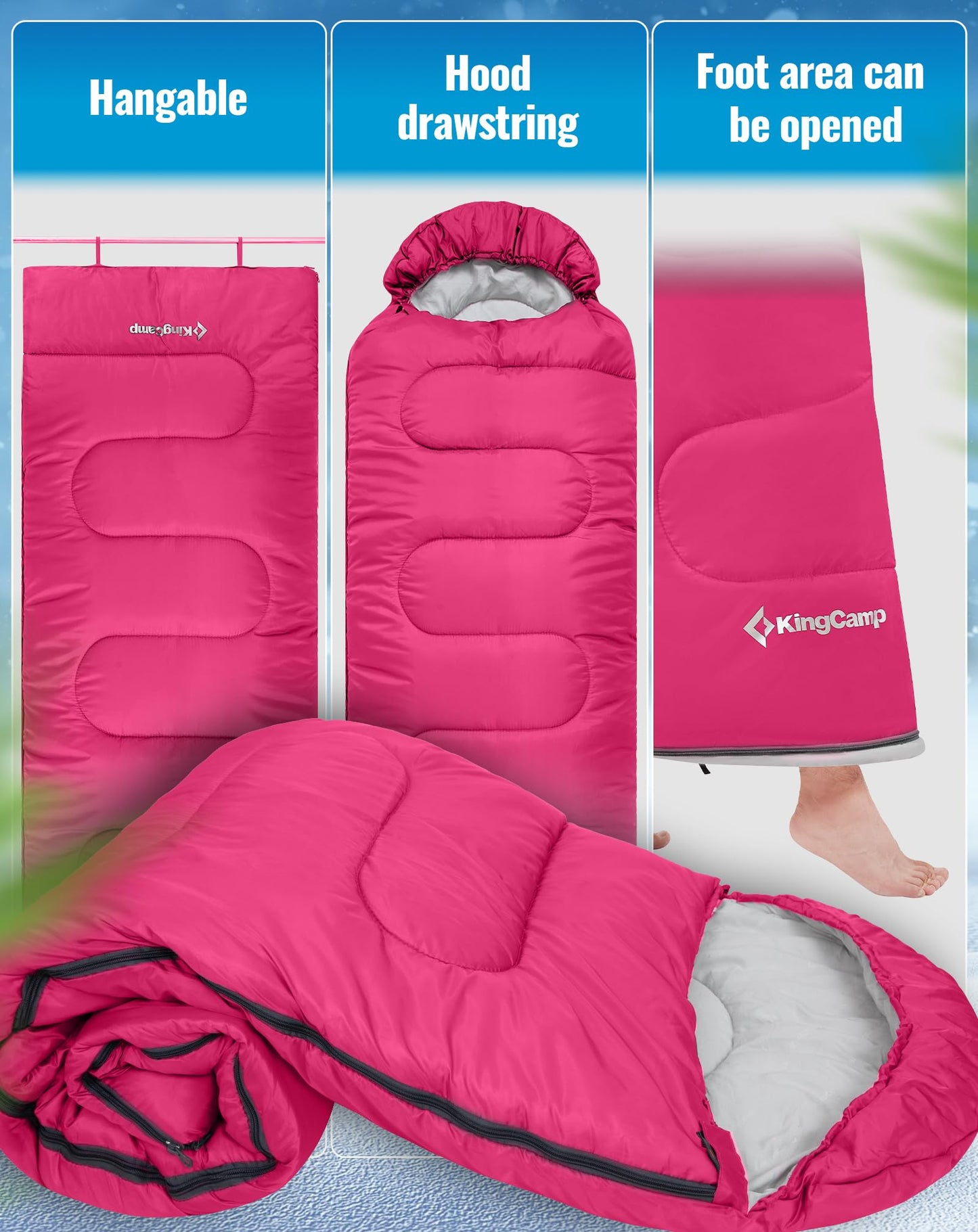 KingCamp Joinable 3 Season Envelope Sleeping Bag