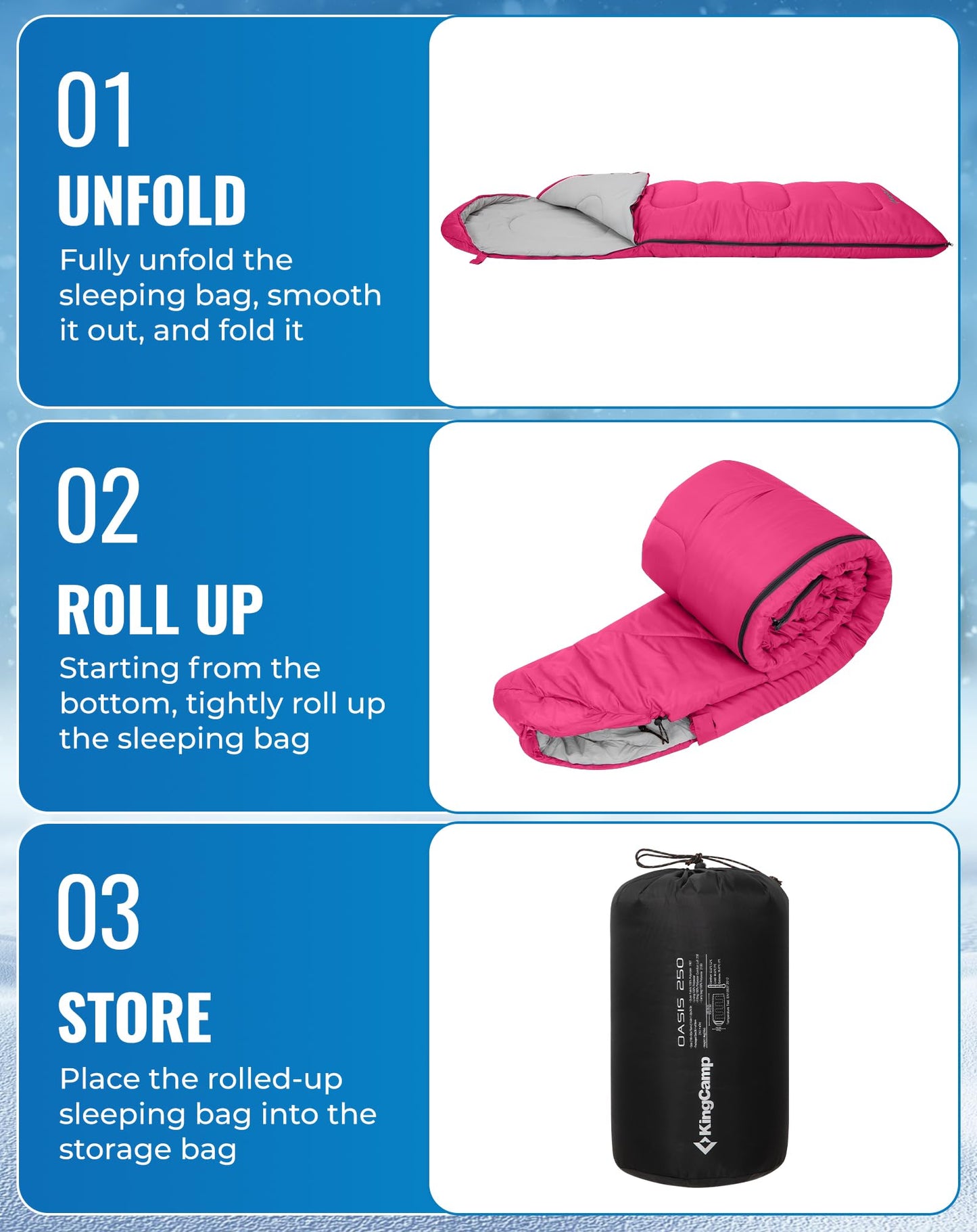 KingCamp Joinable 3 Season Envelope Sleeping Bag