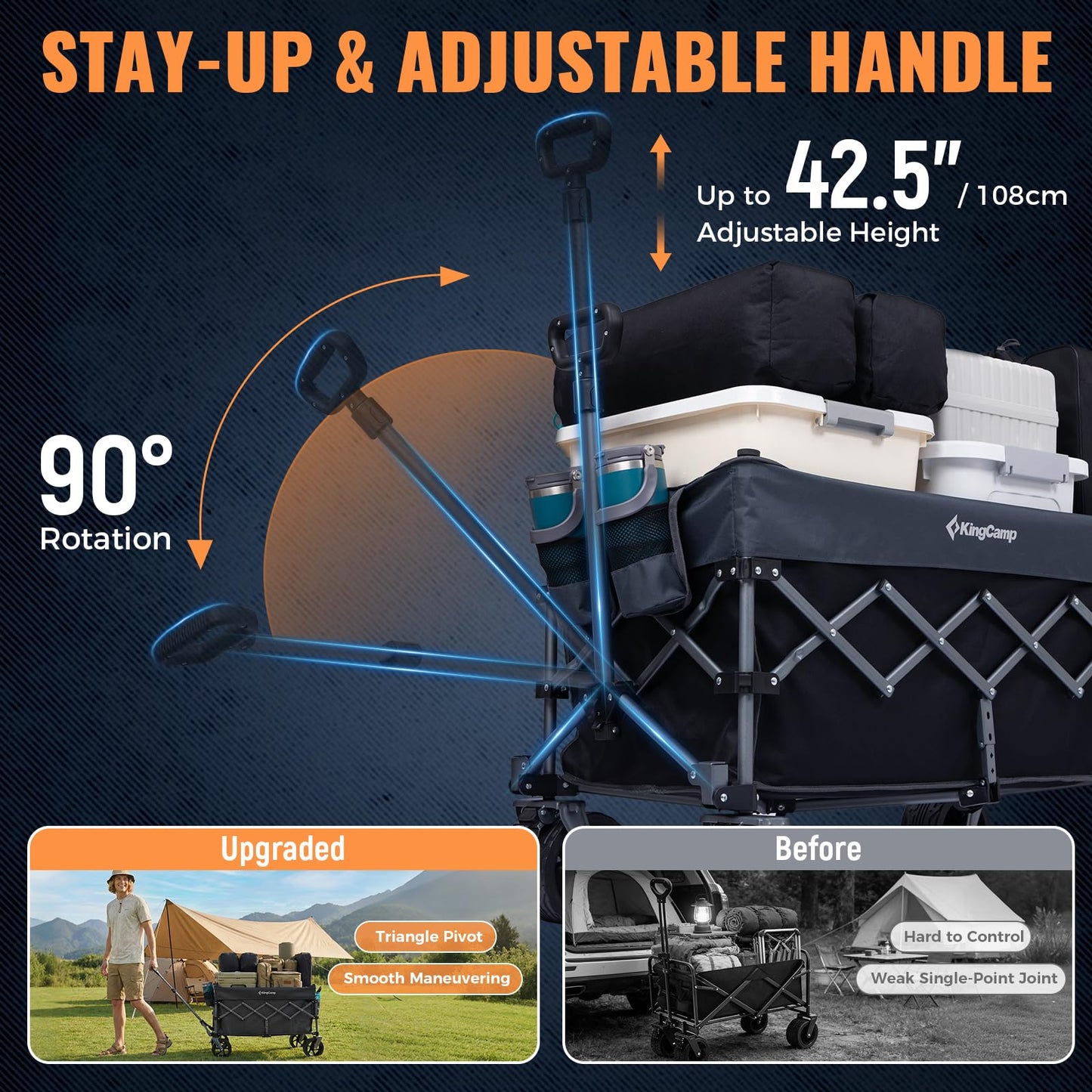 NEW | KingCamp TrailMate L7 300L Festival Trolley – Heavy Duty with All-Terrain Wheels