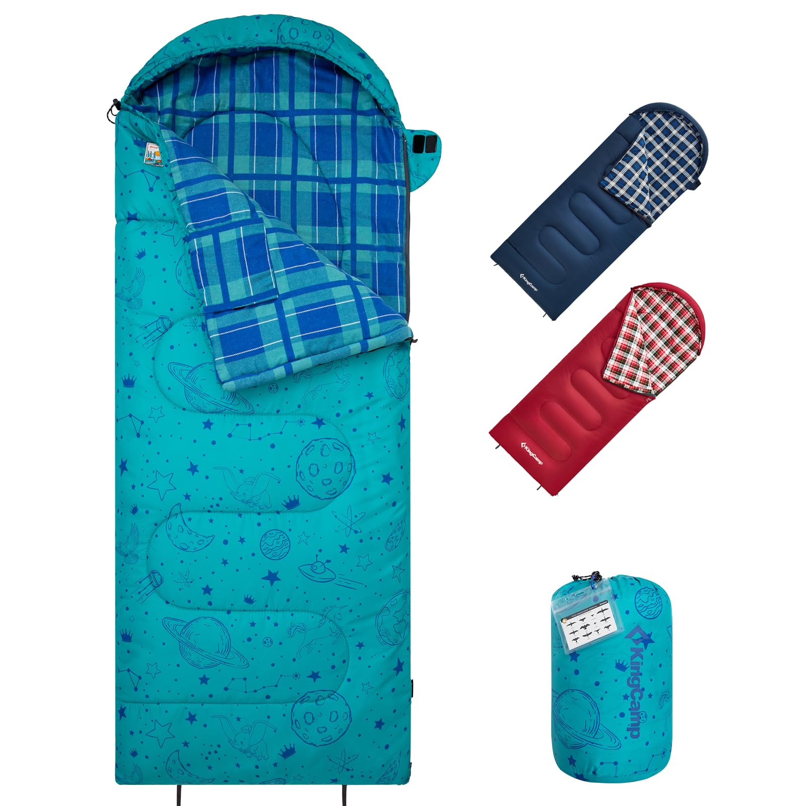 KingCamp Galaxy Zoo C 300 Kids' Hooded Sleeping Bag