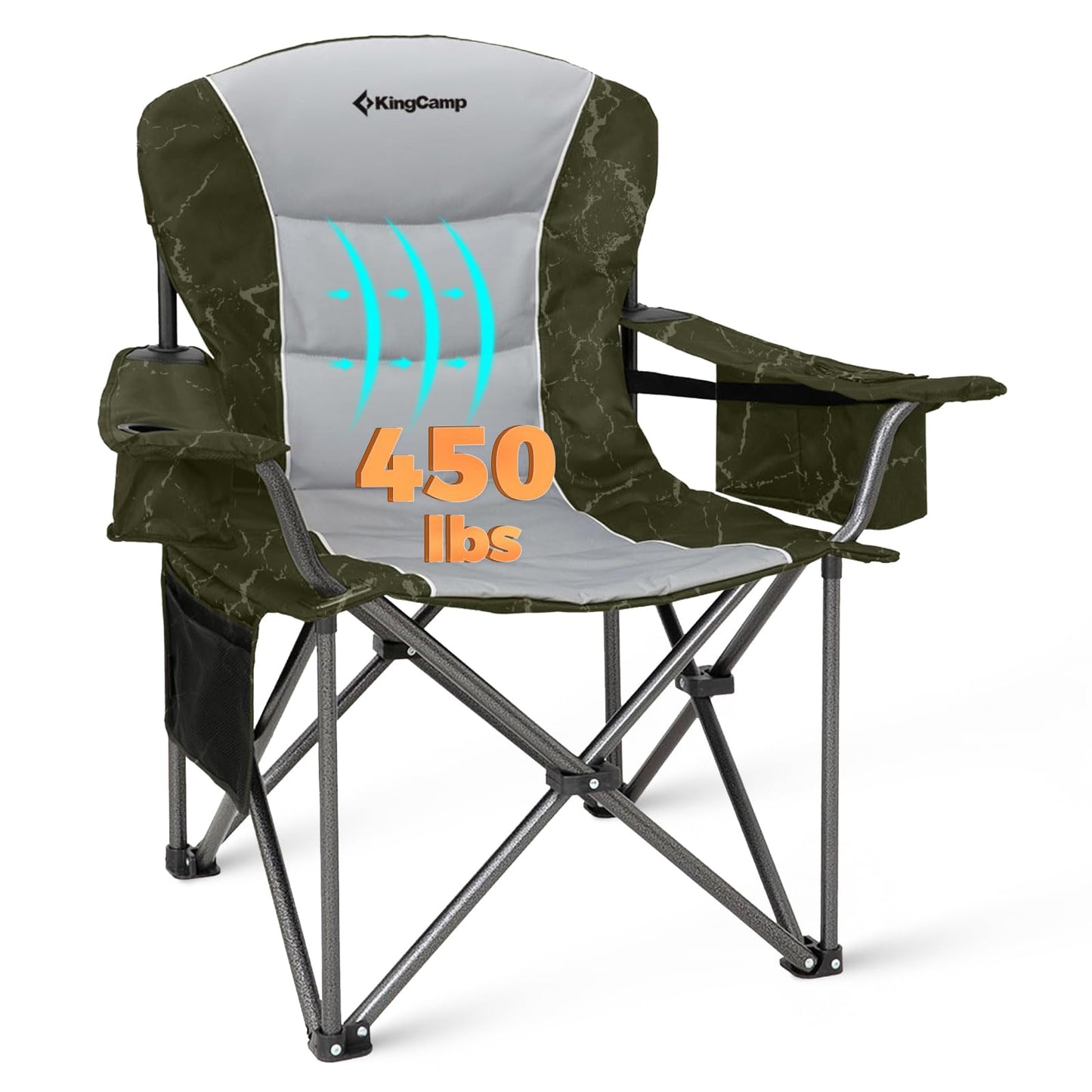 KingCamp JUNIPER C10 Oversized Folding Chair with Adjustable Lumbar Support