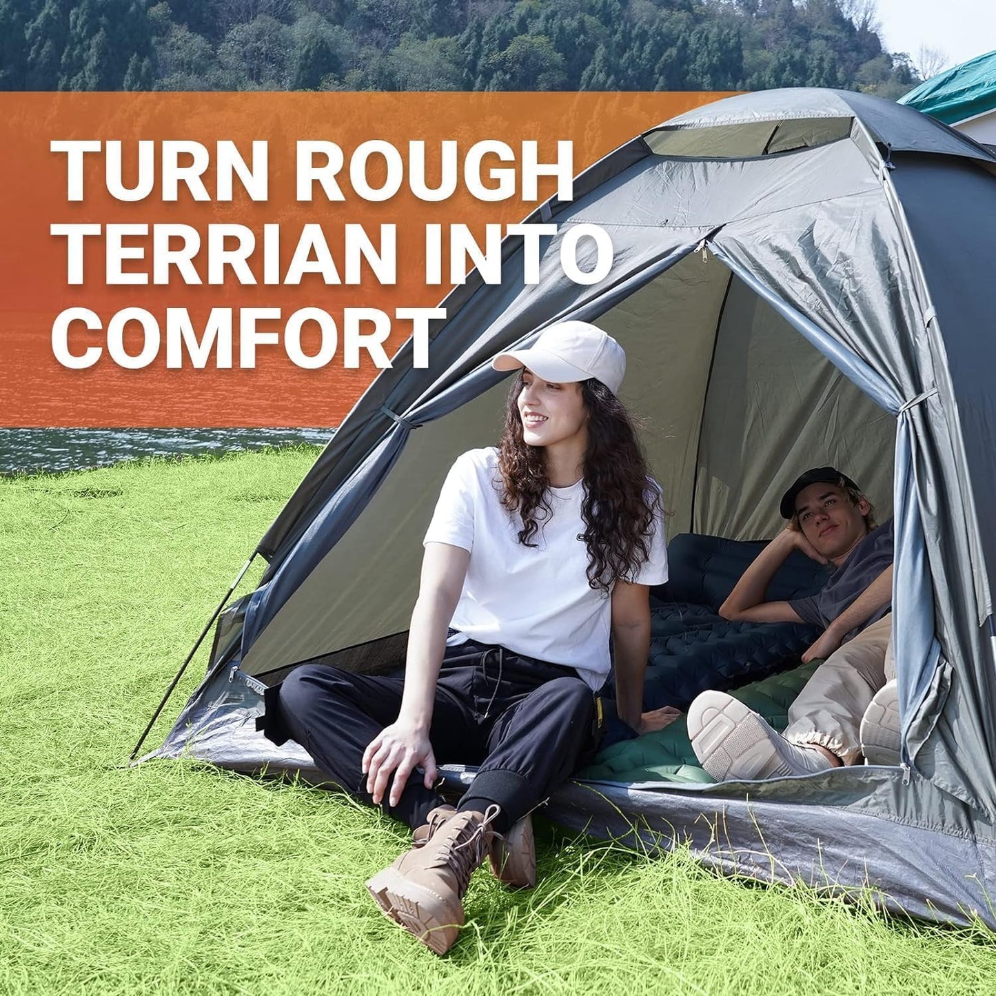 KingCamp Ultralight Sleeping Pad with Built-in Foot Pump and Pillow