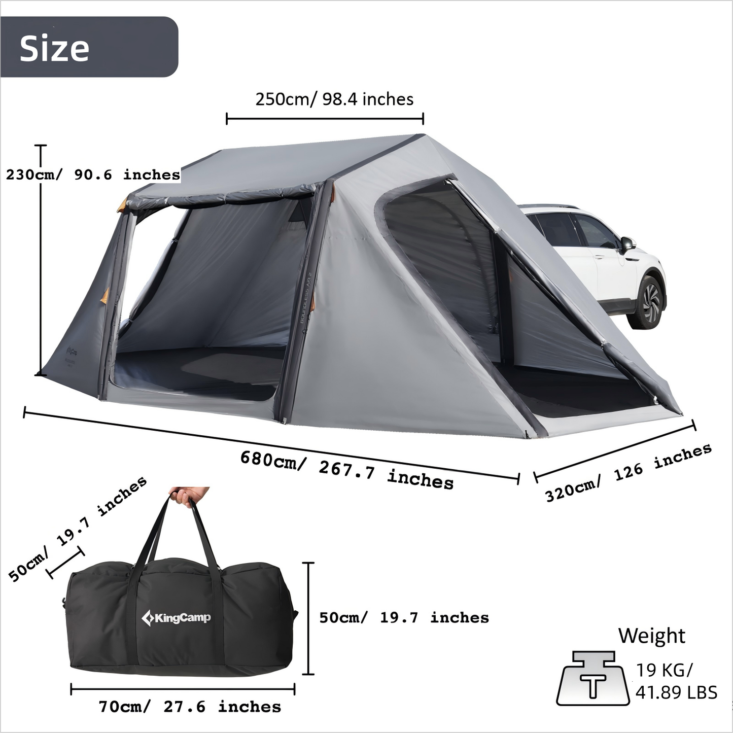 KingCamp BOUNDLESS AIR2 Inflatable Car Tent