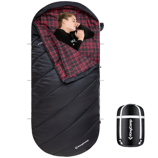 KingCamp FREESPACE 250 3-Season Plus Size Flannel Sleeping Bag