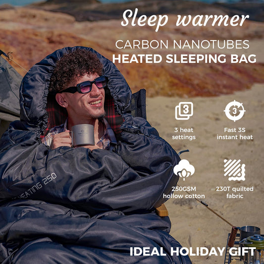 KingCamp FREESPACE HEATING 250 Heated Sleeping Bag Carbon Nanotubes