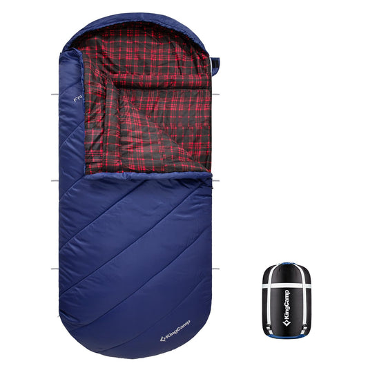 KingCamp Sleeping Bag for Adults, Cold Weather & Warm Extra Wide Big & Tall XL Portable Waterproof Flannel Sleeping Bags