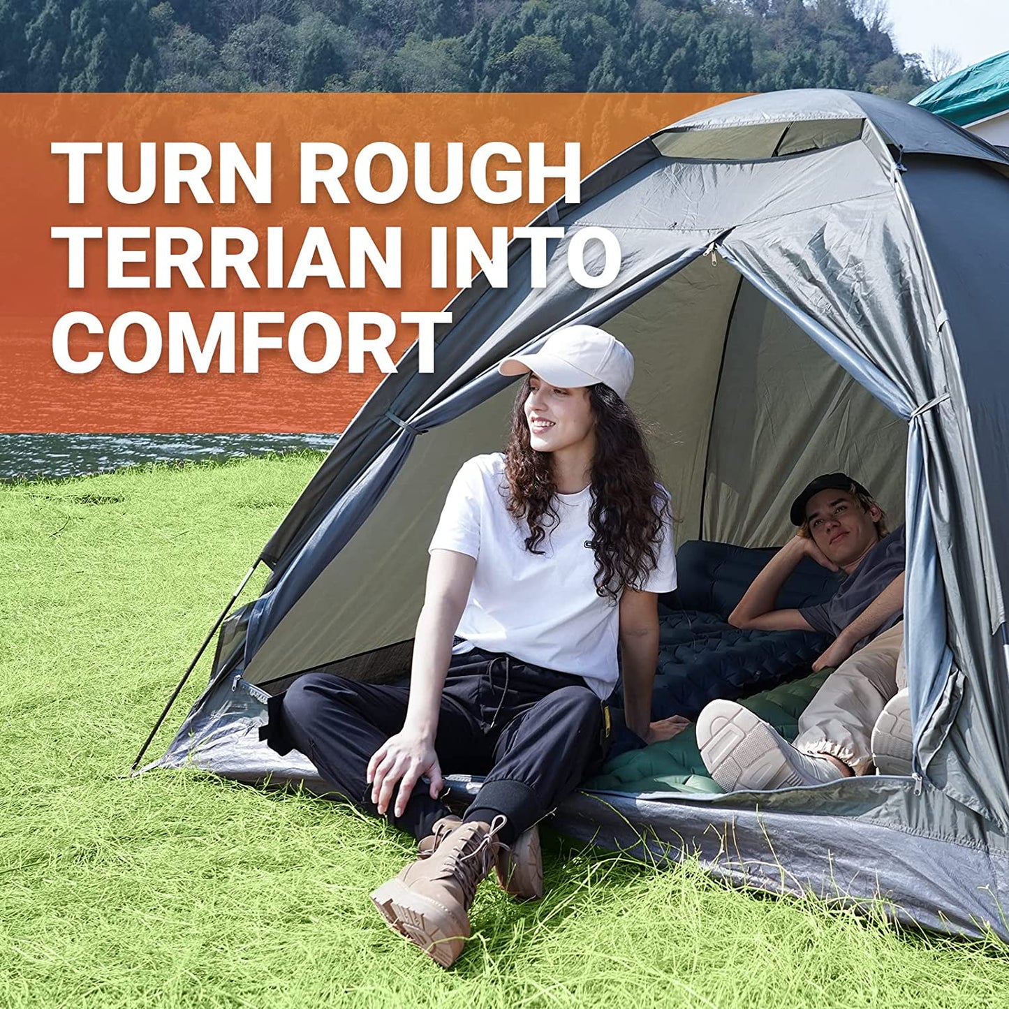 KingCamp Ultralight Sleeping Pad with Built-in Foot Pump and Pillow