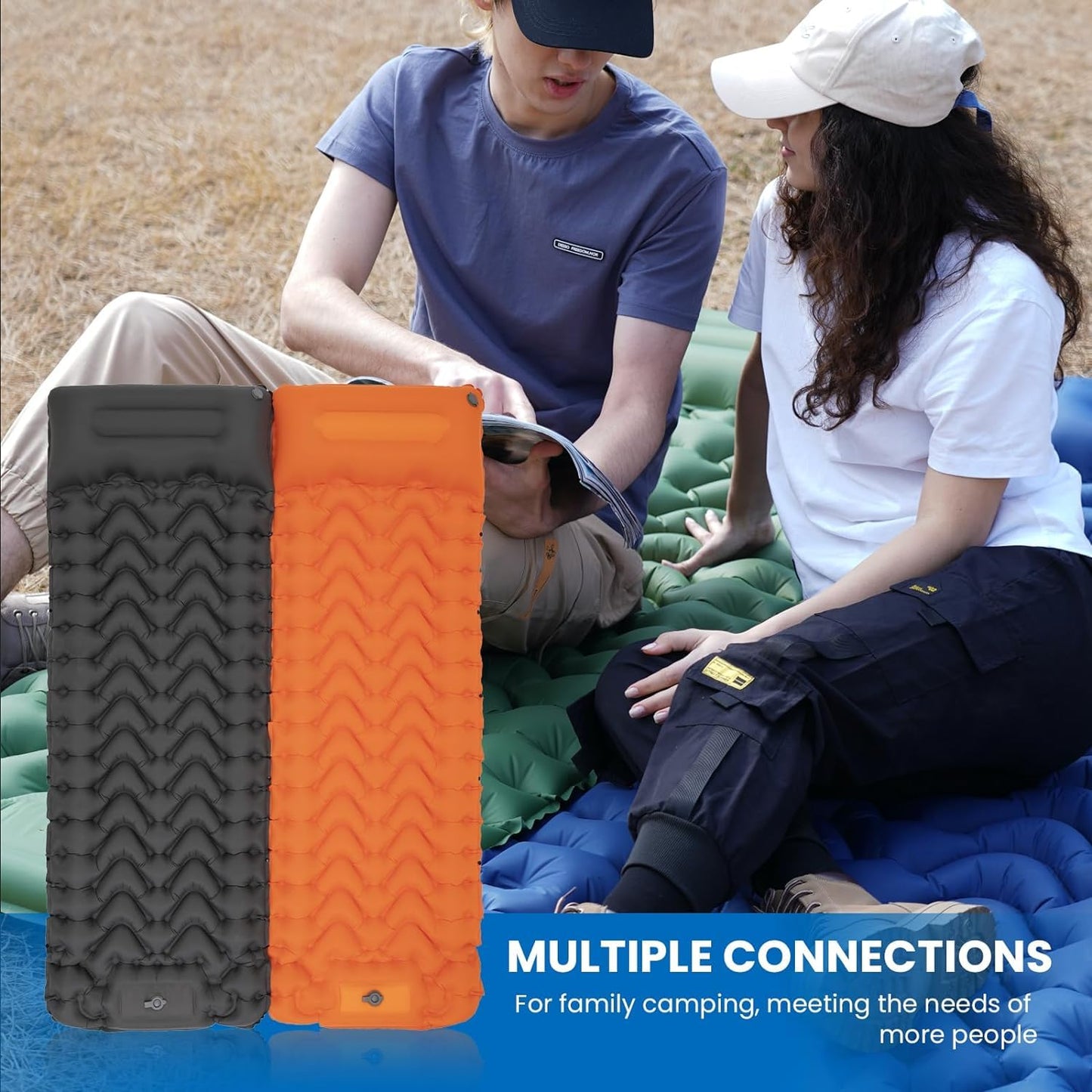 KingCamp Ultralight Sleeping Pad with Built-in Foot Pump and Pillow