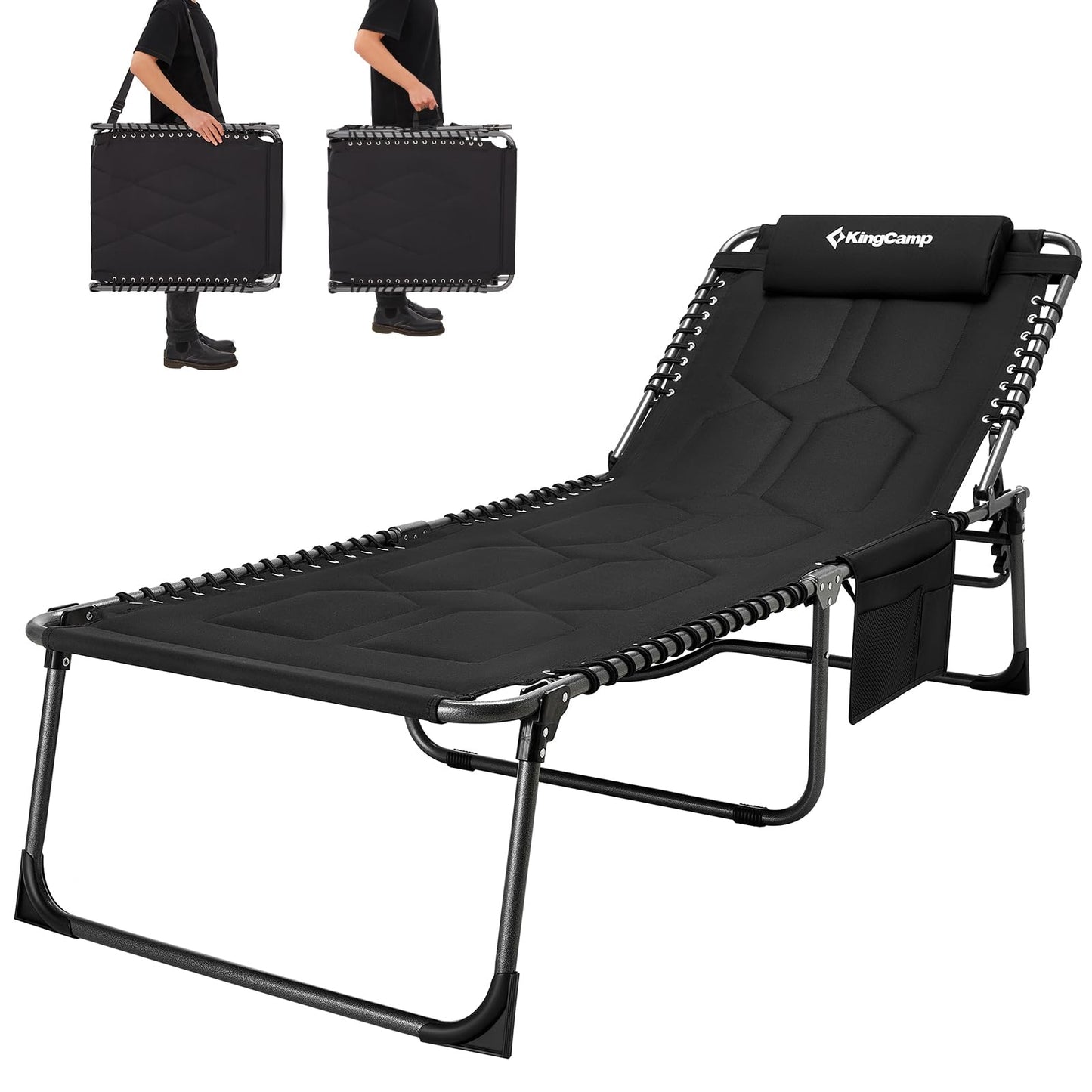 KingCamp Oversize Padded Folding Chaise Lounge Chair