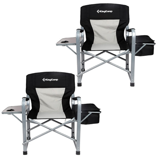 KingCamp Camping Directors Chair with Cooler Bag and Side Table