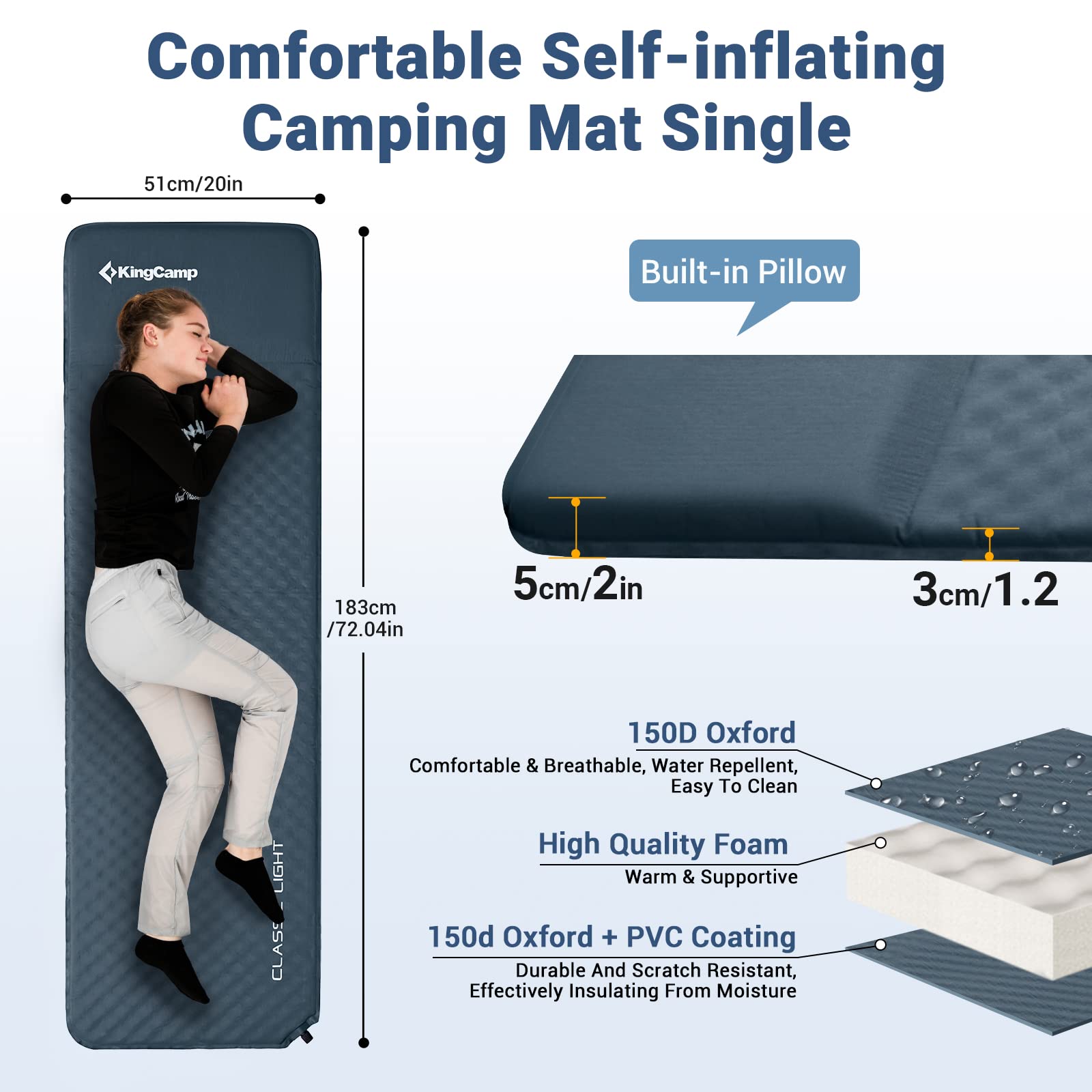 KingCamp Classic Light Sing Self-inflating Sleeping Mat