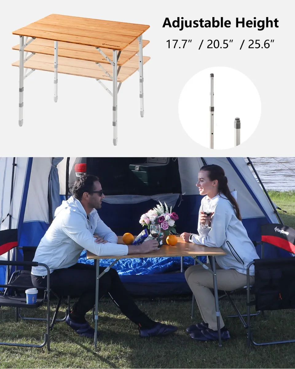 KingCamp 4-Folding Bamboo Table