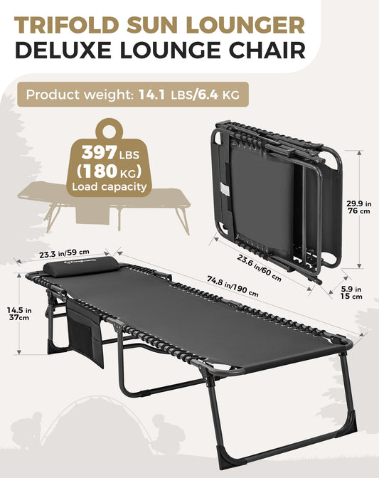 NEW | KingCamp Magnolia B40 Lounge Chair – 5-Position Adjustable Recliner