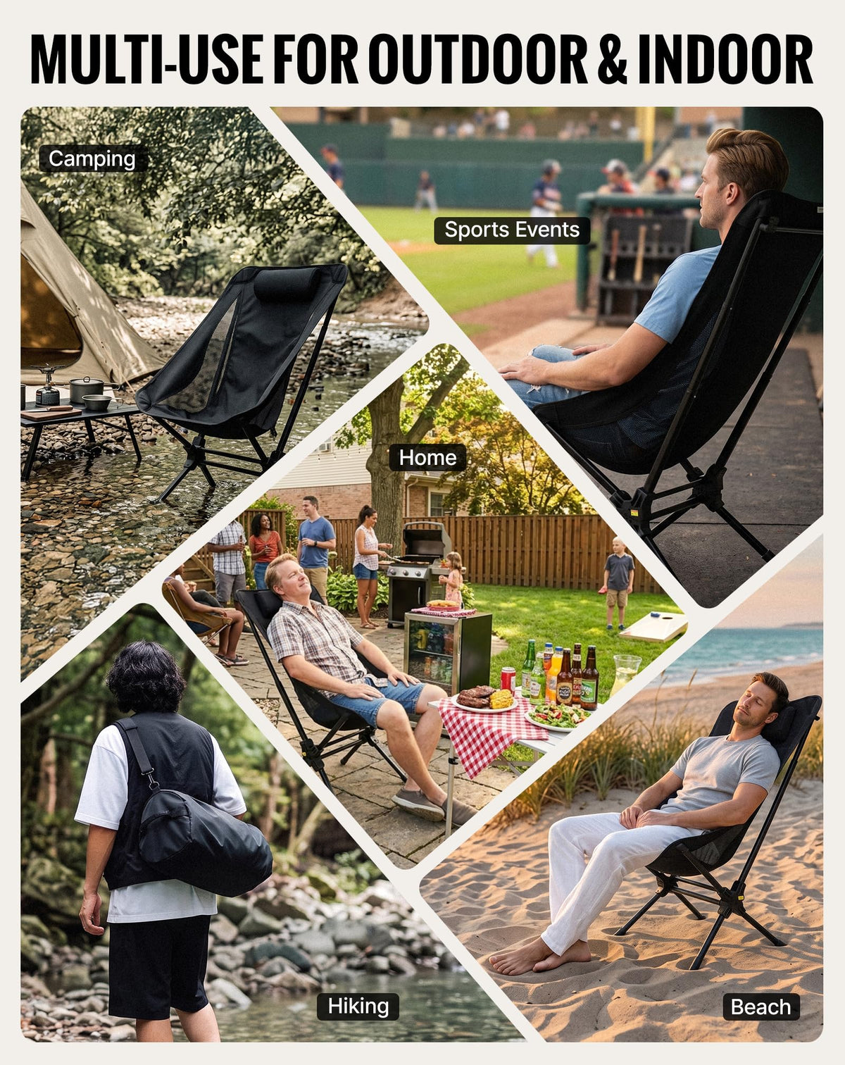 NEW | KingCamp Lightweight Highback Chair – Gentle Rocking Folding Camping Chair
