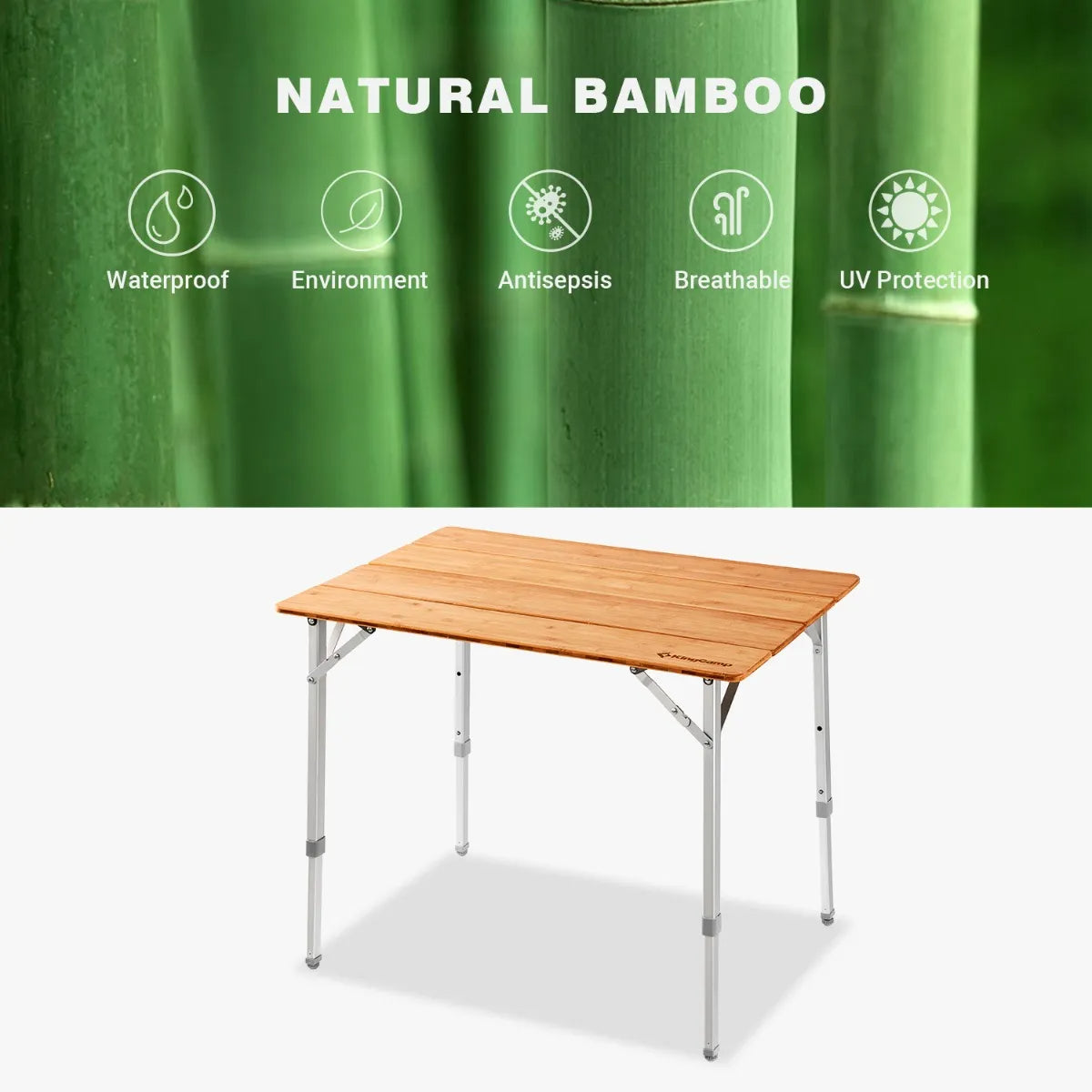 KingCamp 4-Folding Bamboo Table