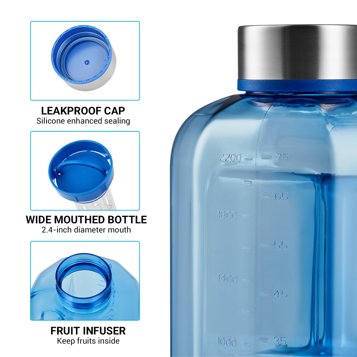 KingCamp 2.2L Sports Camping Outdoor Water Bottle