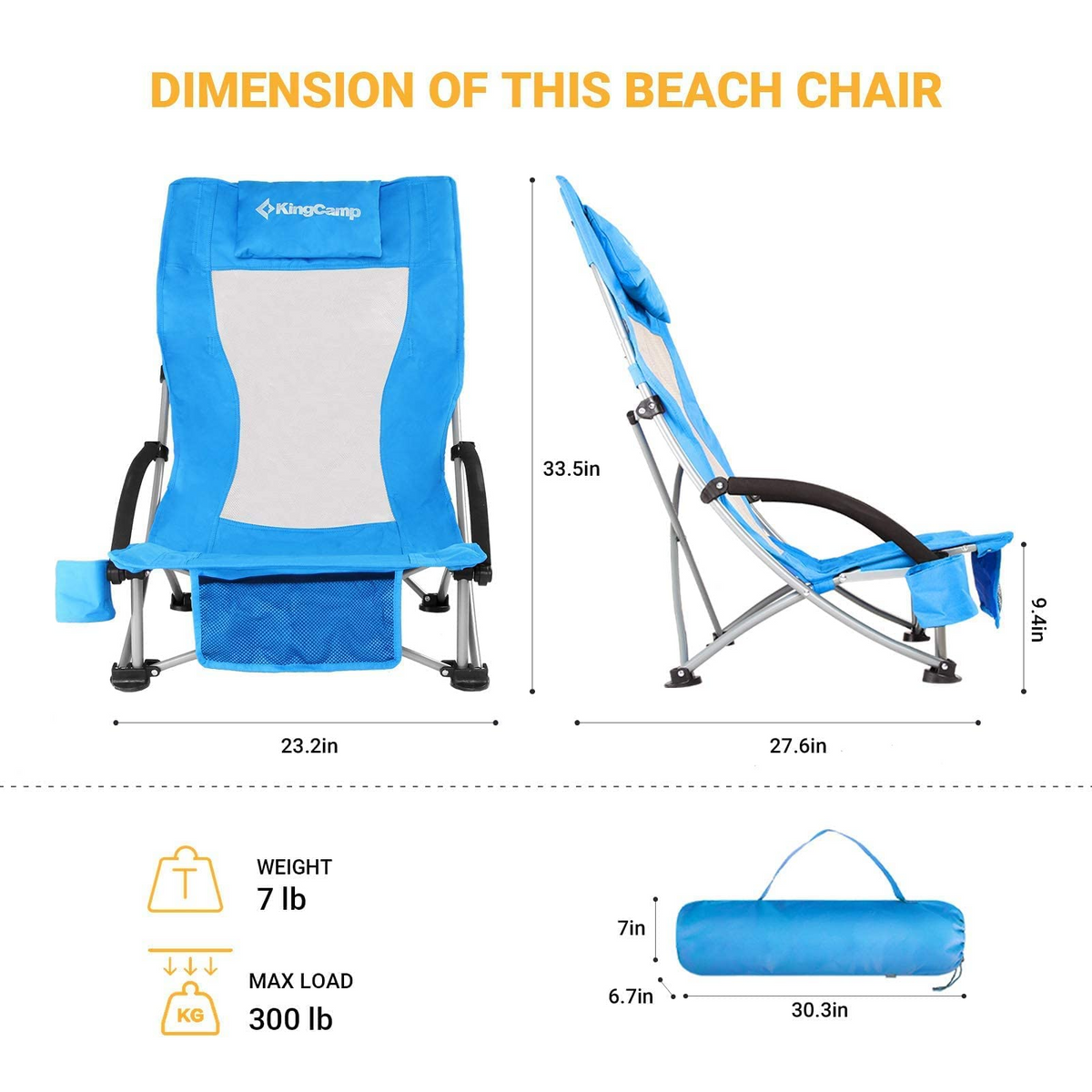 Kingcamp high and low sling beach camping concert folding chair mesh back deals