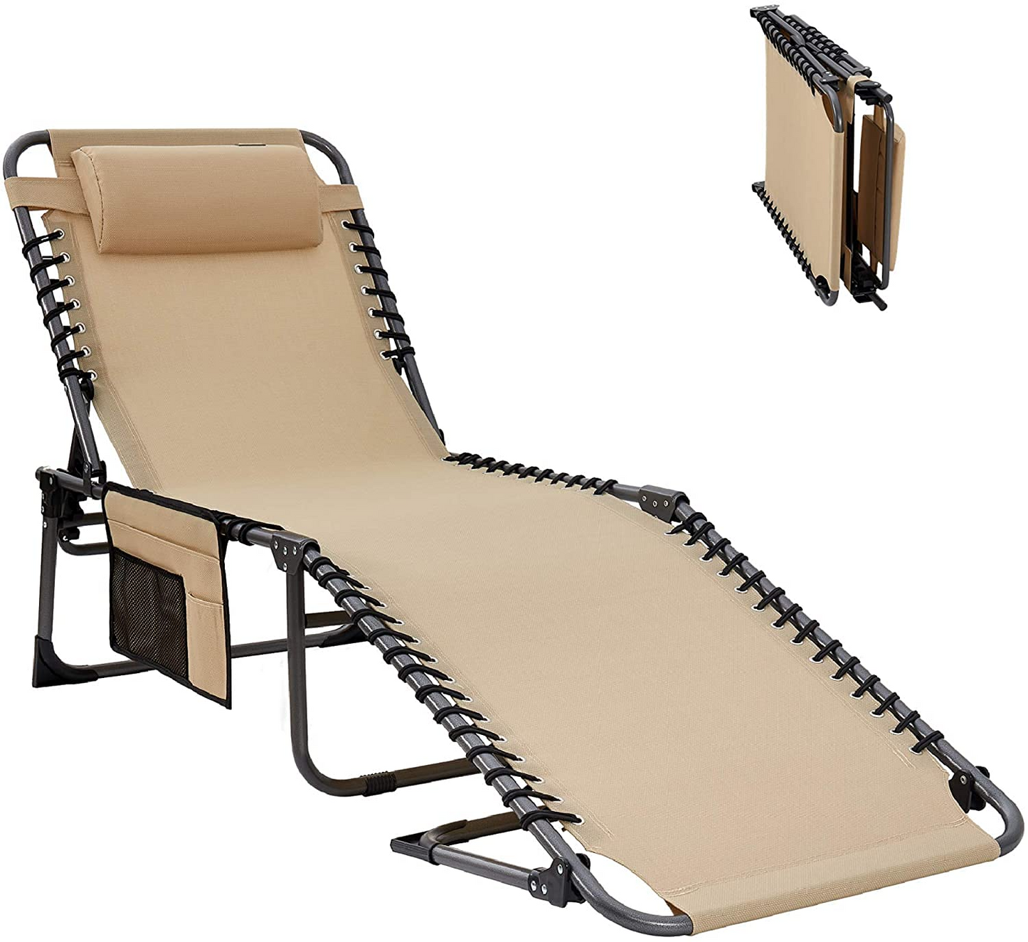KingCamp 4-Position Folding Chaise Lounge Chair