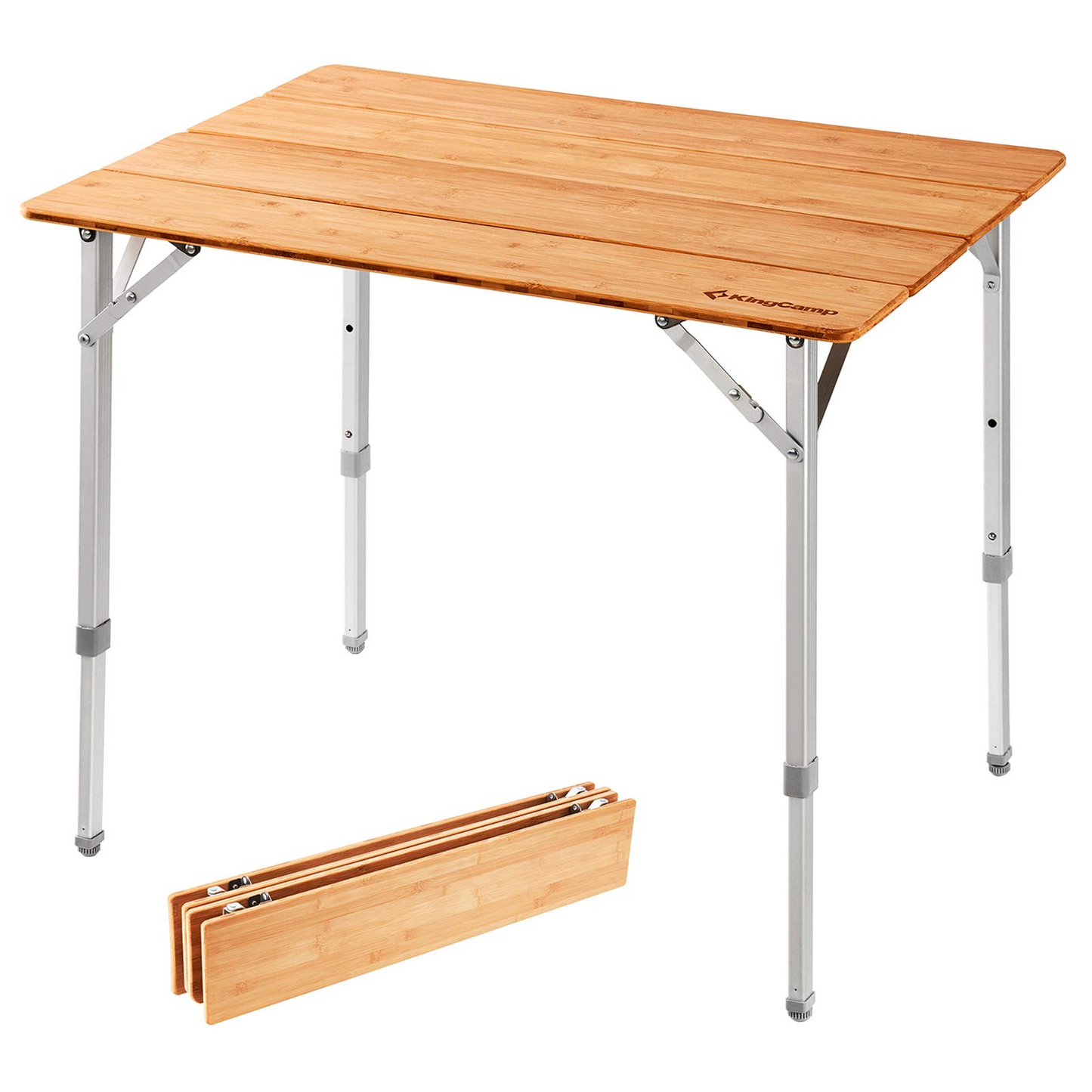 KingCamp Bamboo Folding Adjustable Height Table