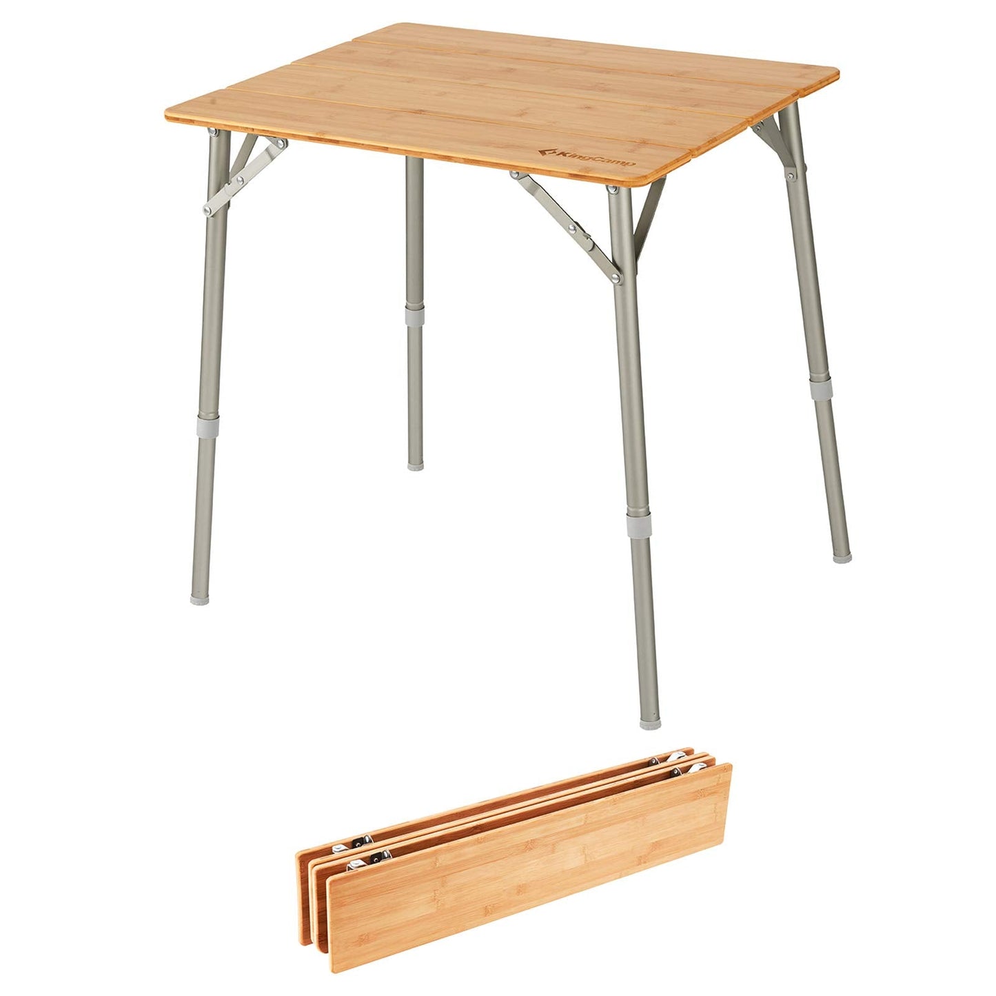 KingCamp Bamboo Folding Adjustable Height Table