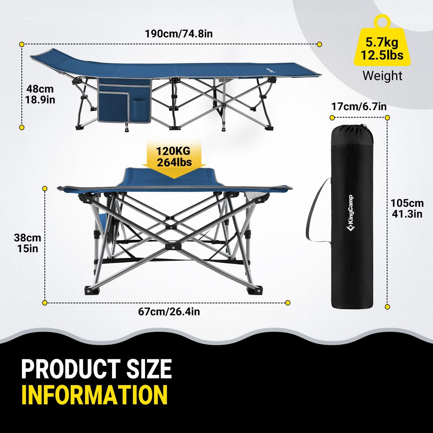 KingCamp Oversized Heavy Duty Camping Cot
