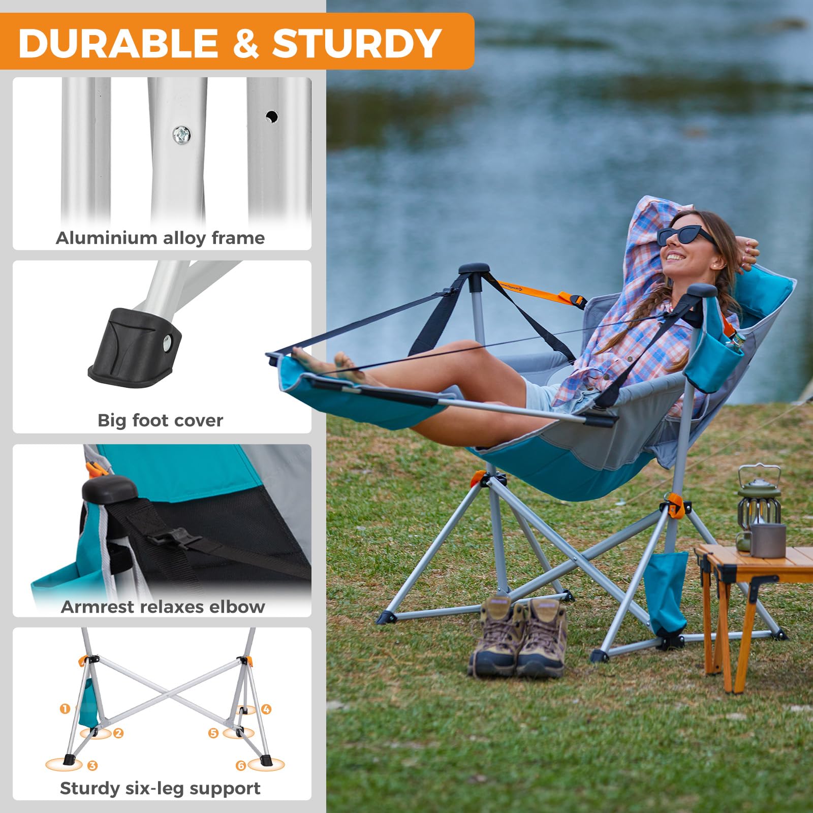 Footrest Collapsible Hammock Chair Hammock Camping Fold Up Chair