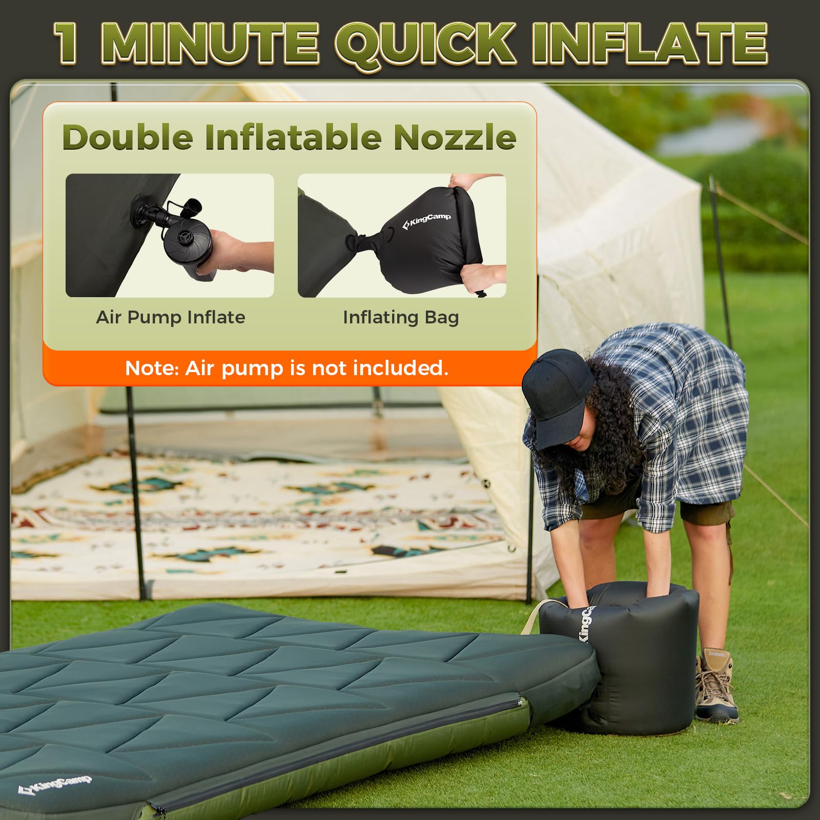 KingCamp GORGEOUS DOUBLE 17 Inflatable Sleeping Pad with Cover