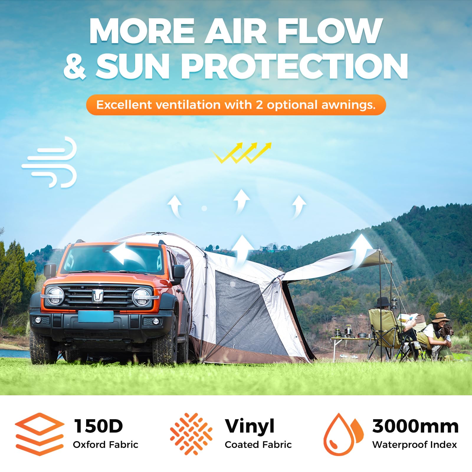 KingCamp Boundless X5 B Car-Integrated Camping Tent