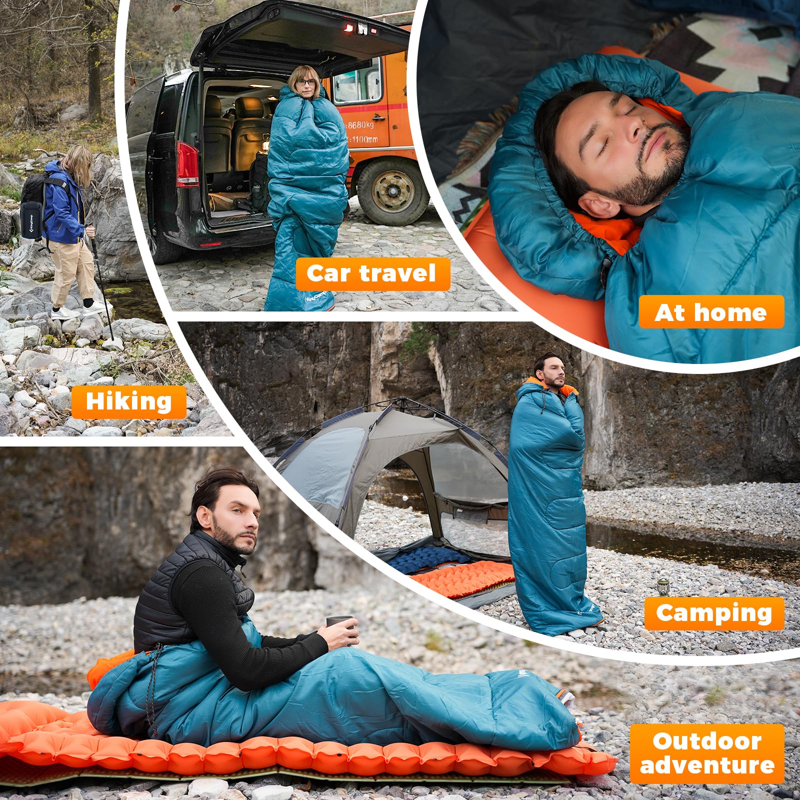 KingCamp TIGRIS 250 Sleeping Bag-Envelope With Hood