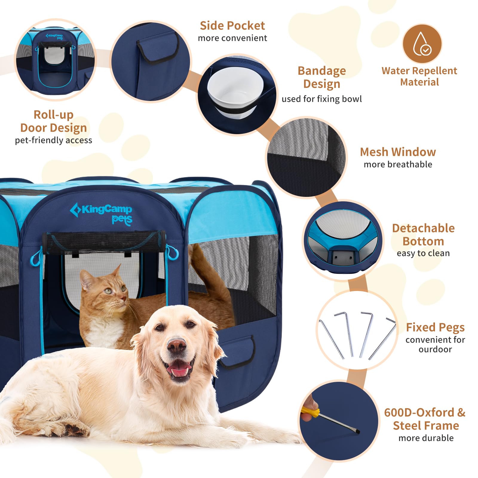 KingCamp PETS ANCONA Dog Playpen