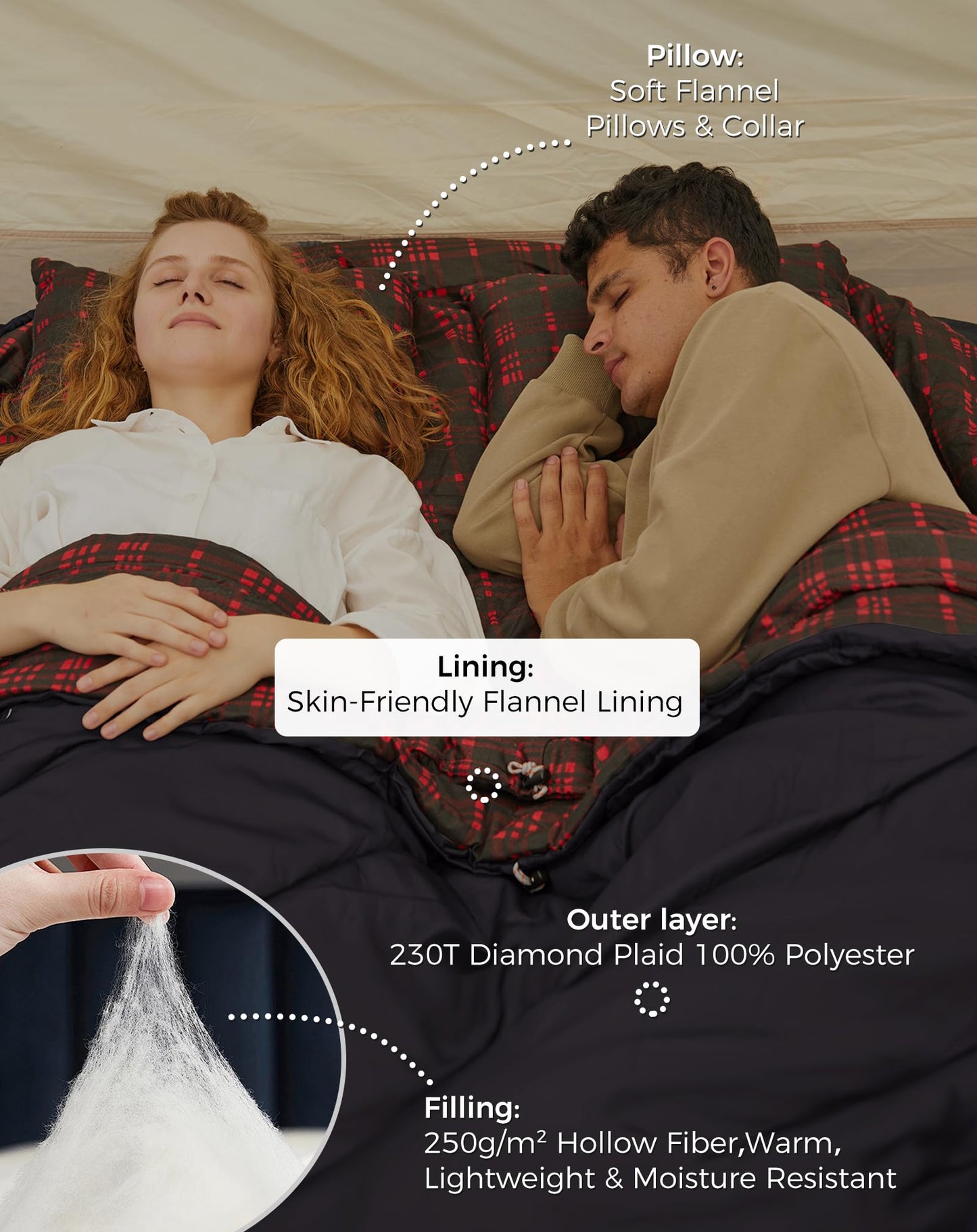 KingCamp FREESPACE 250D Double-Sized Sleeping Bag