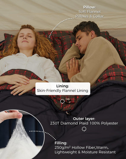 KingCamp FREESPACE 250D Double-Sized Sleeping Bag
