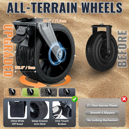 NEW | KingCamp TrailMate L7 300L Festival Trolley – Heavy Duty with All-Terrain Wheels