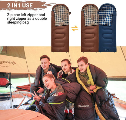 KingCamp CLOUDY 400 Sleeping Bag-Envelope With Hood