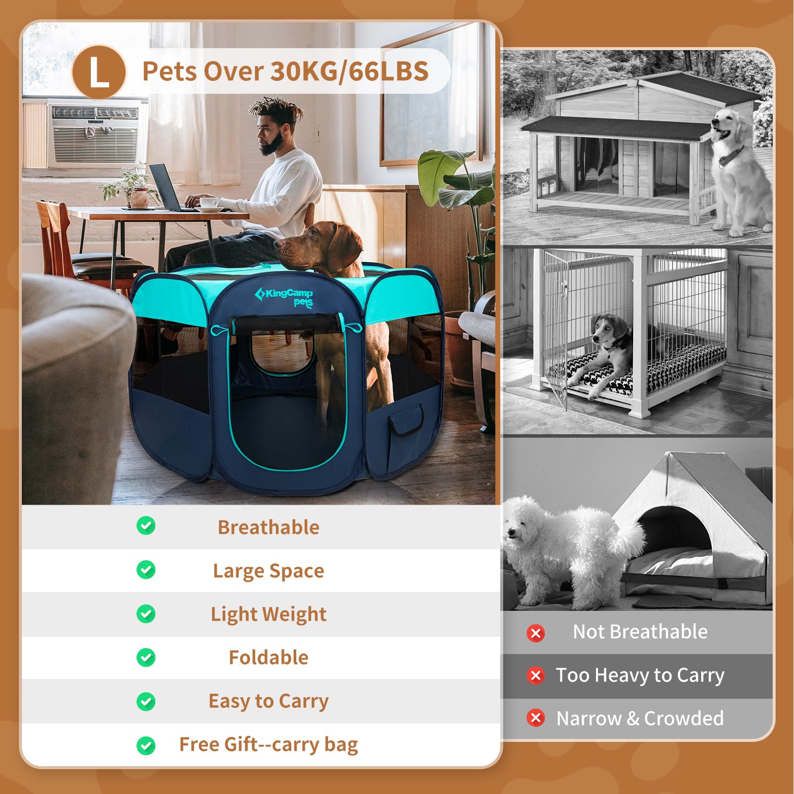 KingCamp PETS ANCONA Dog Playpen