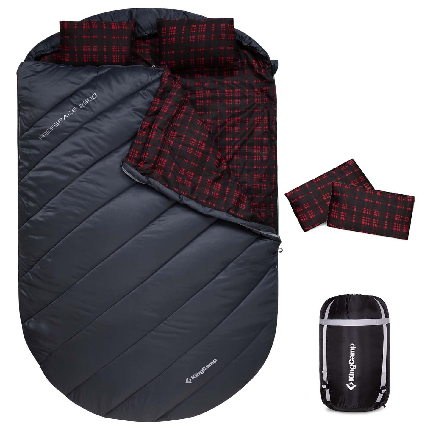 KingCamp FREESPACE 250D Double-Sized Sleeping Bag Grey