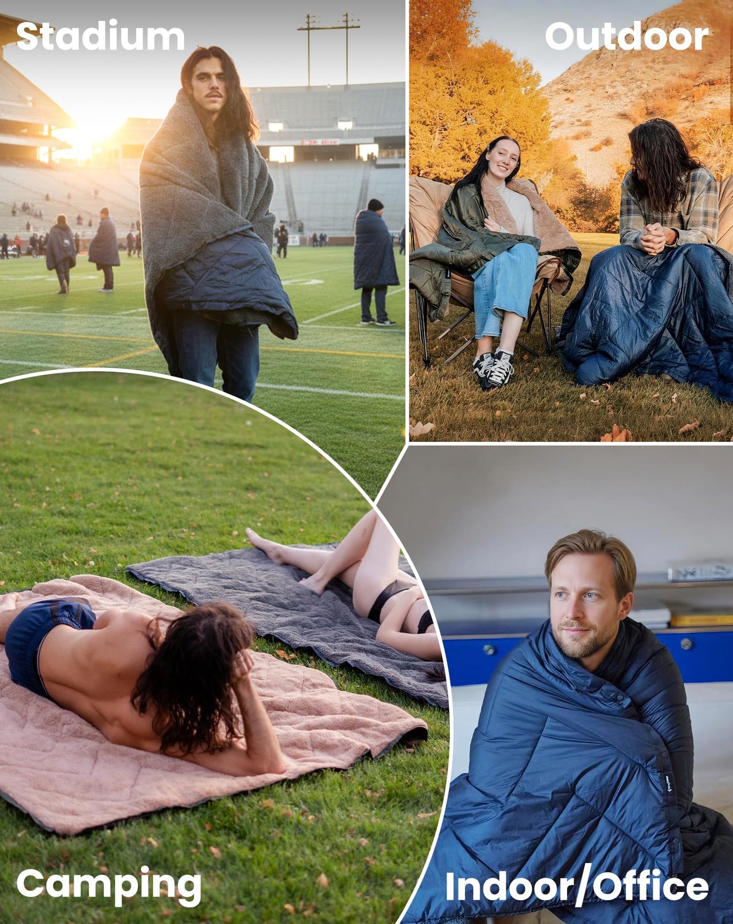 KingCamp Solid Sherpa Fleece Camping Blanket