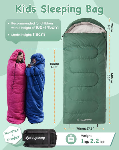 KingCamp Cotton Sleeping Bag for Kids | Indoor & Outdoor Use