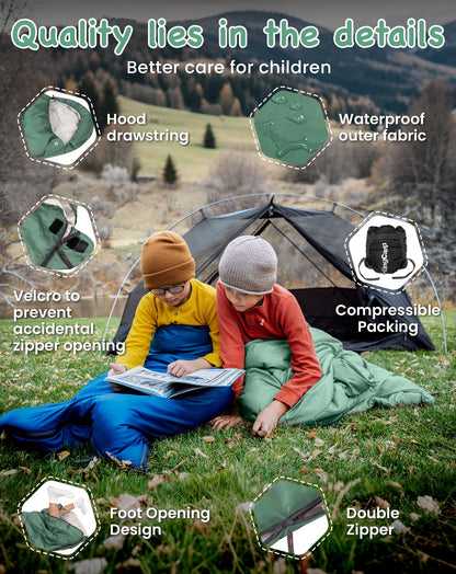 KingCamp Cotton Sleeping Bag for Kids | Indoor & Outdoor Use